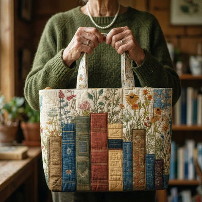 Federica | Borsa Trapuntata Libri e Fiori - dettaglio