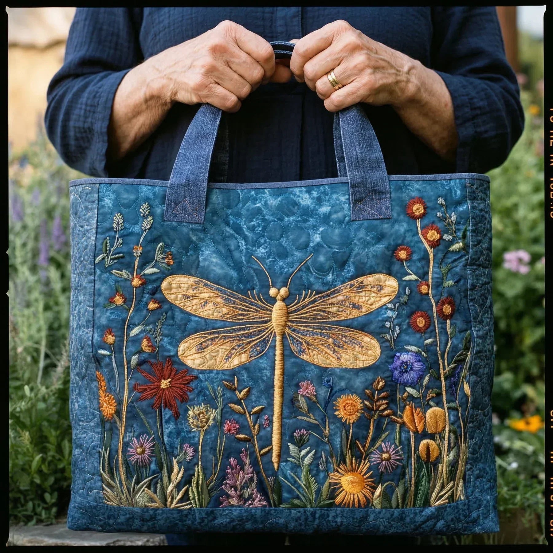 Celeste | Borsa Trapuntata Libellula - dettaglio