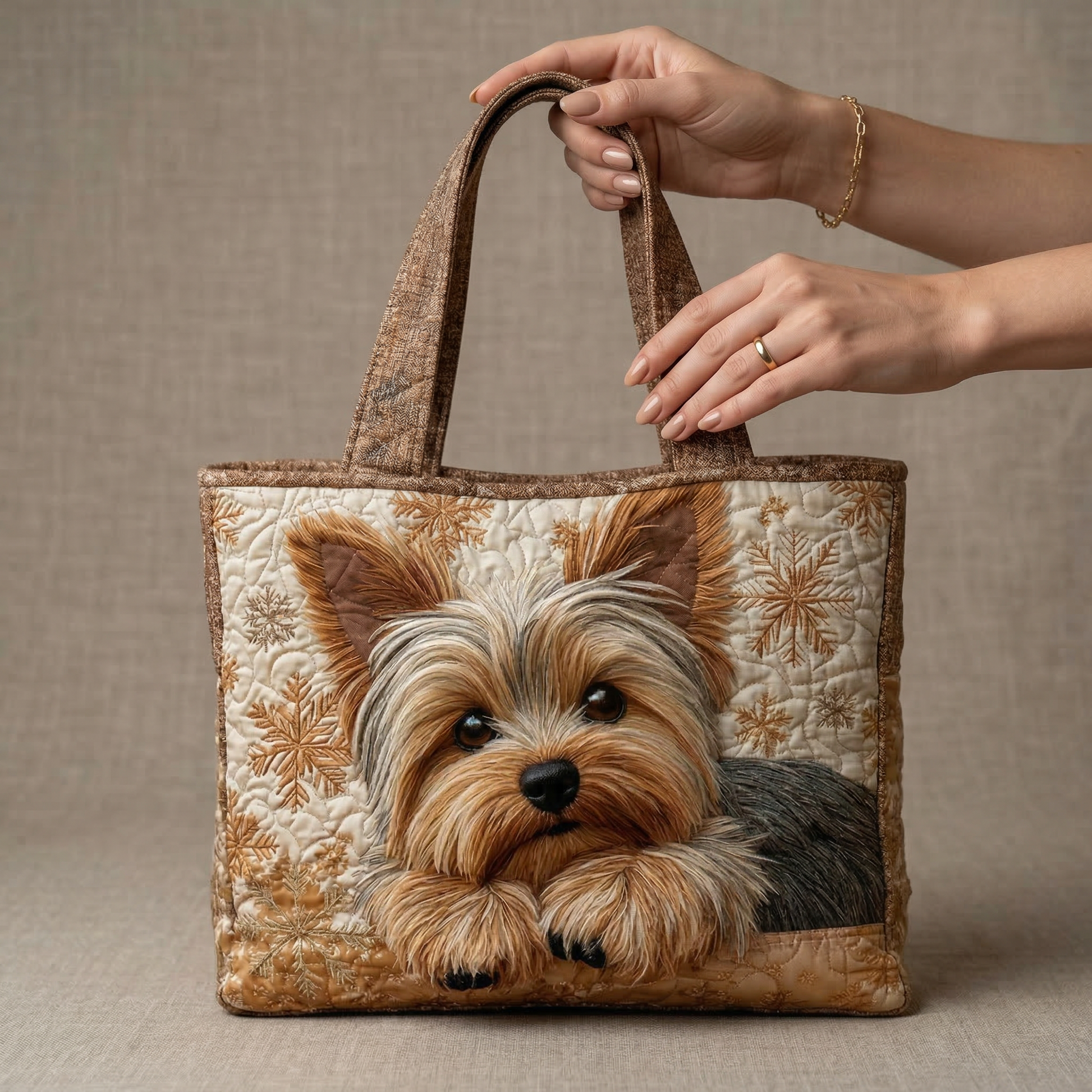 Livia | Borsa Trapuntata Yorkshire Terrier - dettaglio