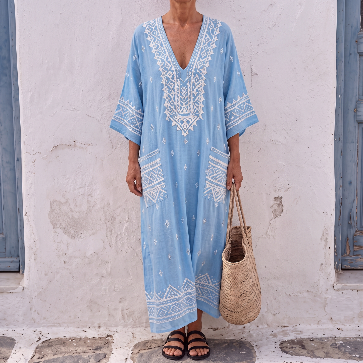 Caftano lungo Amandine - Santorini