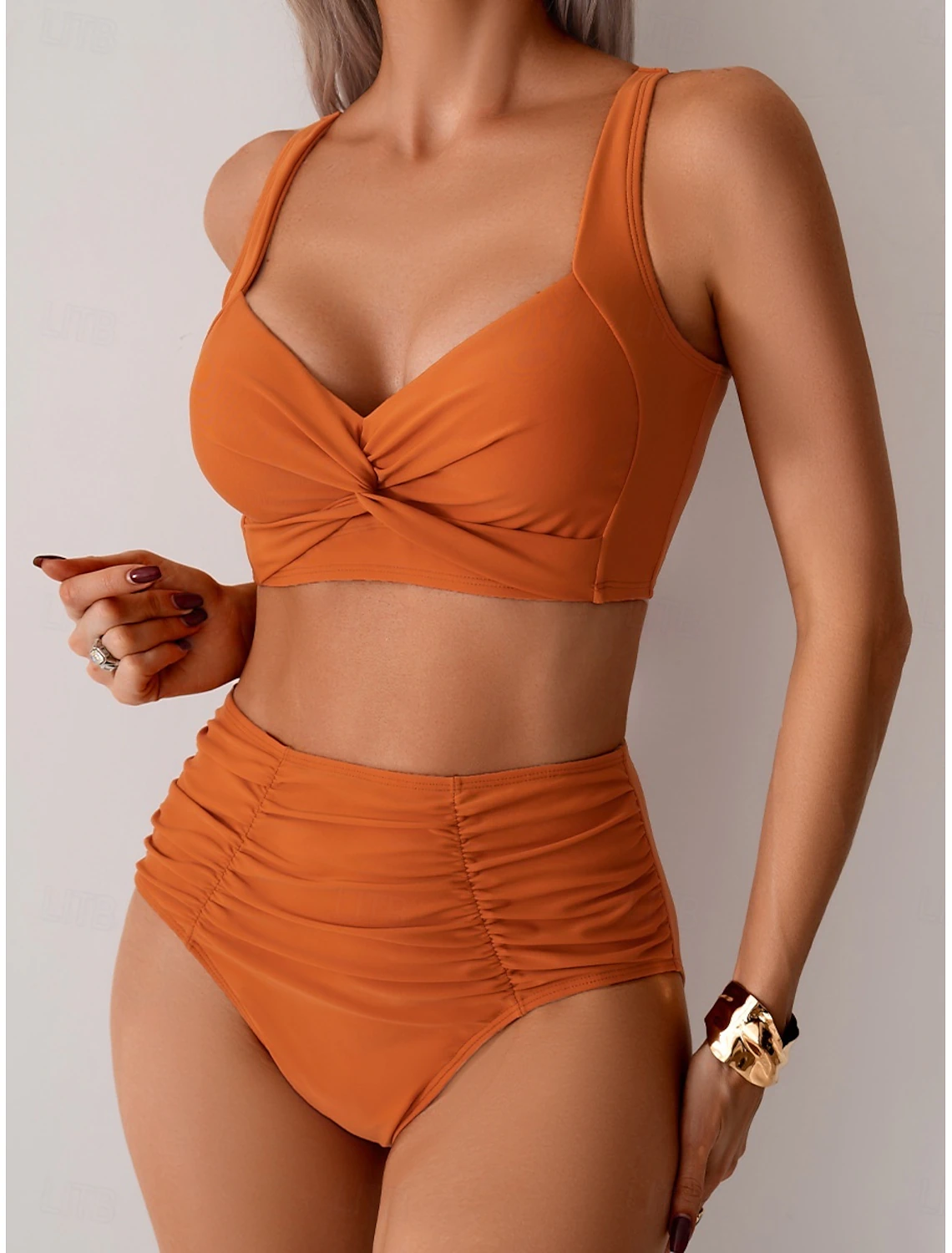 NICOLE | Bikini con tessuto arricciato