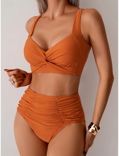 NICOLE | Bikini con tessuto arricciato