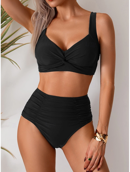 NICOLE | Bikini con tessuto arricciato