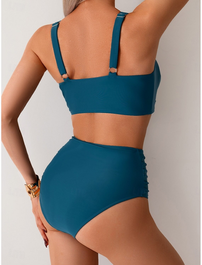 NICOLE | Bikini con tessuto arricciato