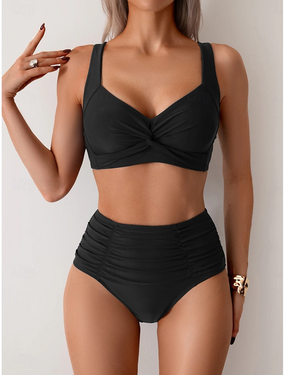 NICOLE | Bikini con tessuto arricciato