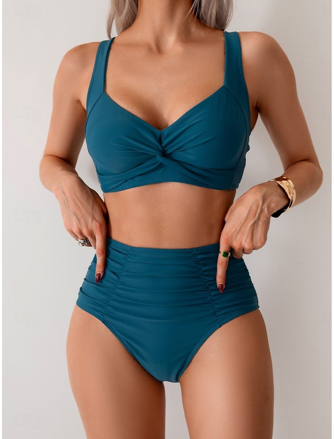 NICOLE | Bikini con tessuto arricciato