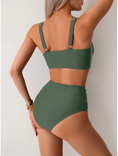 NICOLE | Bikini con tessuto arricciato