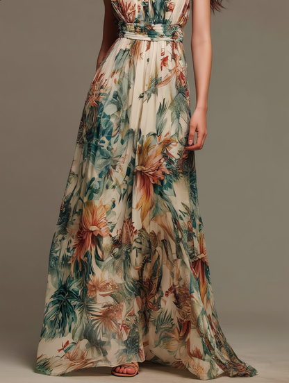 Evelyn abito maxi botanico tropicale - Bianca Módena