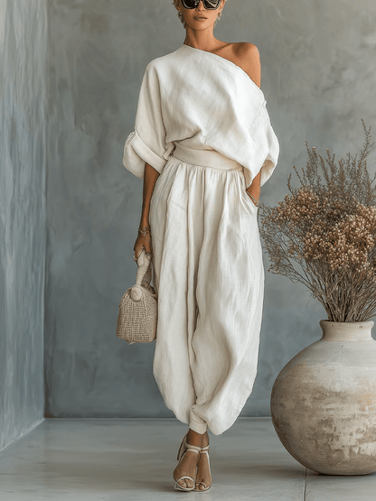 Mila™ | Completo 2 pezzi con scollo bardot