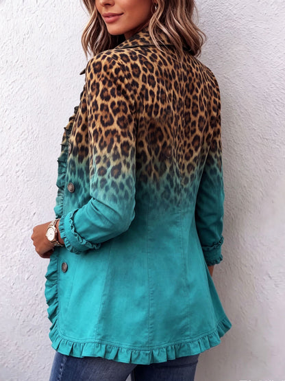 Beatrice | Blazer Leopardato Ombré con Balze