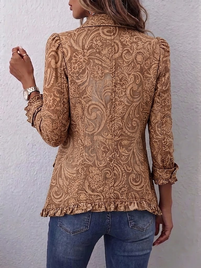 Noemi | Giacca Bohémien Floreale Vintage con Balze