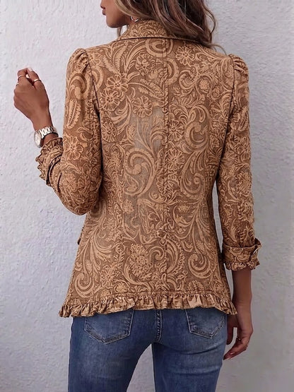 Noemi | Giacca Bohémien Floreale Vintage con Balze