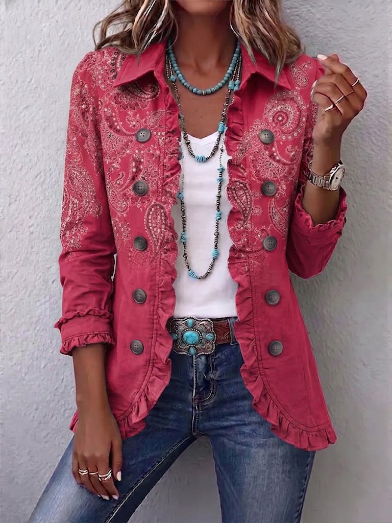 Isotta | Giacca Paisley Vintage con Balze