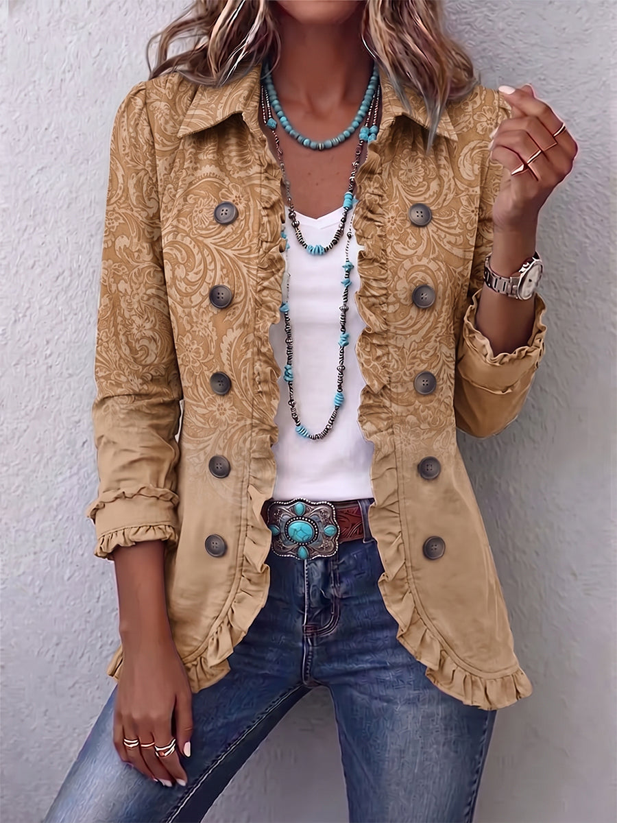 Chiara | Giacca Western con Stampa e Balze