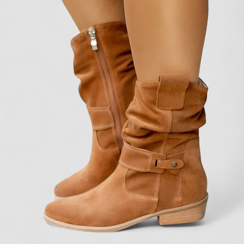 Elyse | Stivali Western Effetto Slouch - Marrone