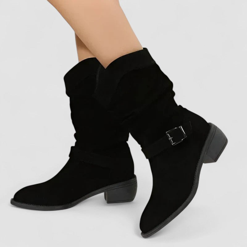 Elyse | Stivali Western Effetto Slouch - Nero
